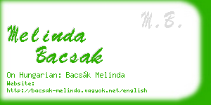 melinda bacsak business card
