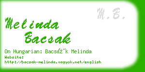 melinda bacsak business card
